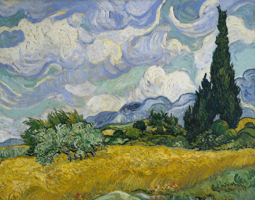 White Field with Cypresses Painting by Van Gogh.
Public Domain image from The Met Museum.